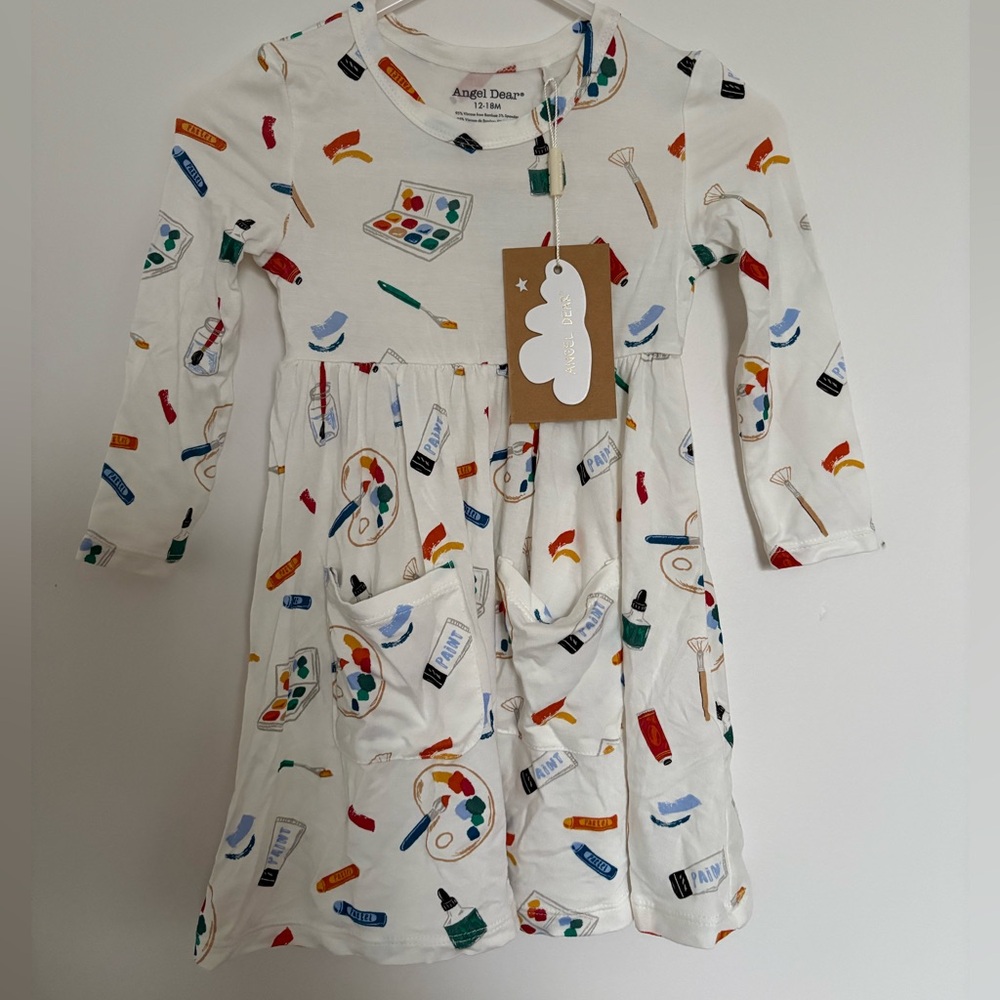 Angel Dear Twirl Dress Paint Print